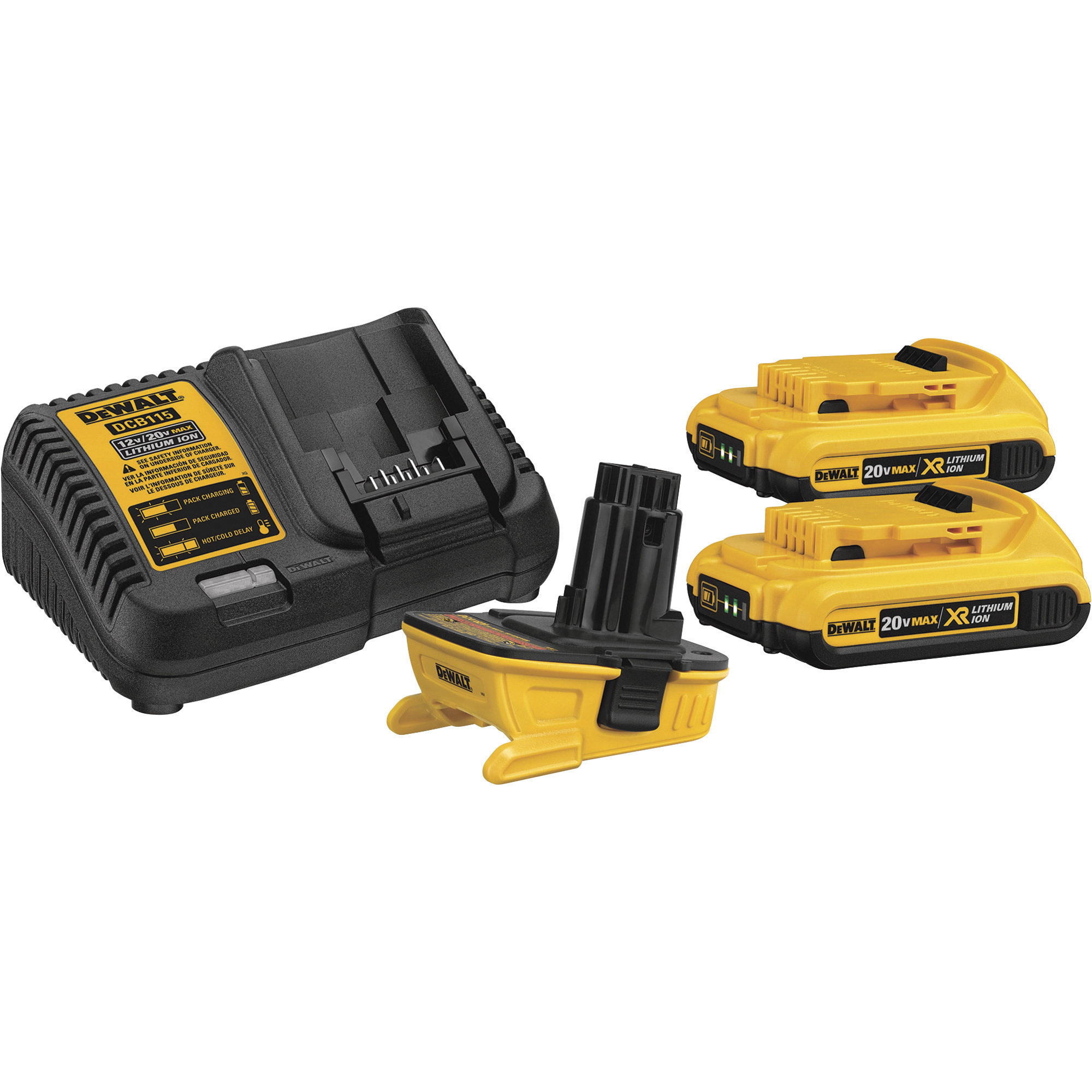 DEWALT 18V-20V MAX Battery Adapter Kit, With (2) 20V MAX Batteries & Charger, Model# DCA2203C